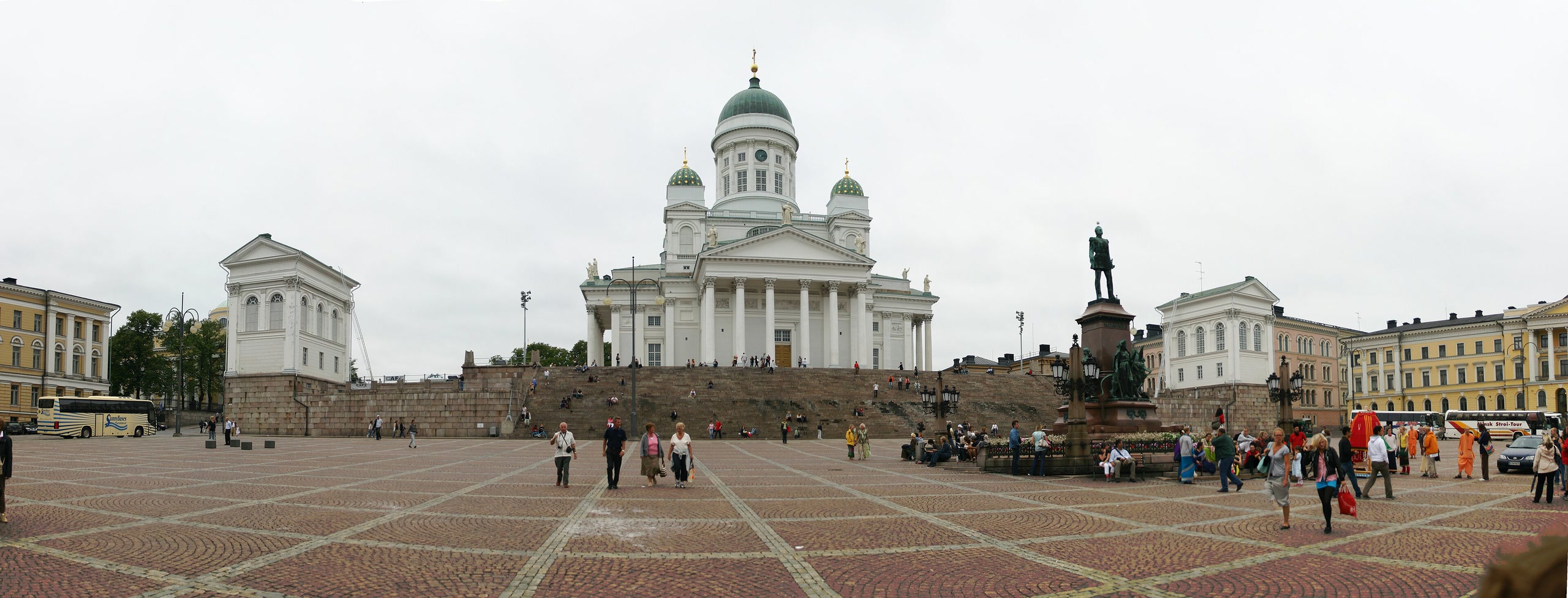 Helsinki Cathedral rising above Senate Square