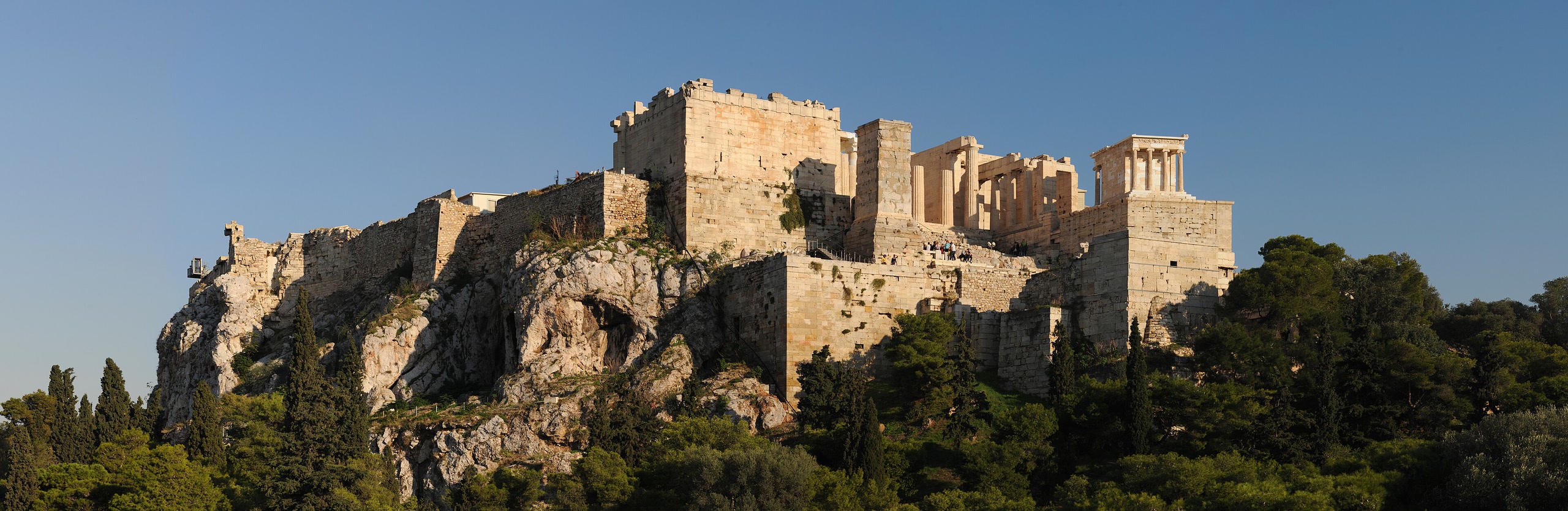 The Acropolis and Parthenon above Athens in warm daylight