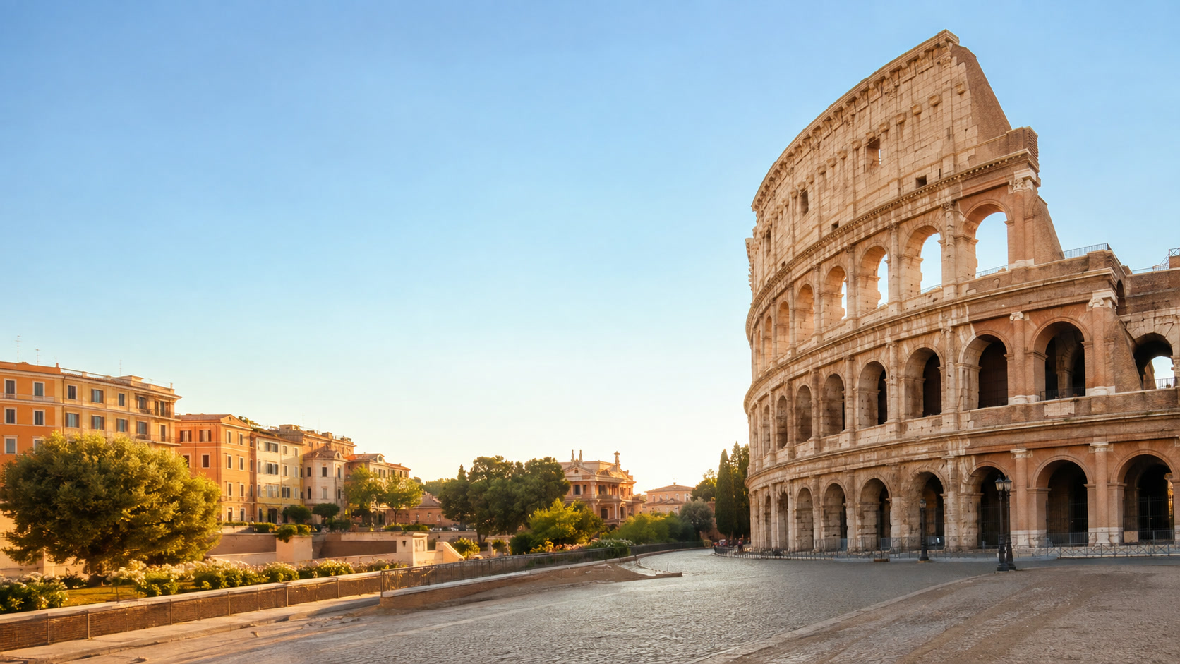 The Colosseum in warm morning light in Rome