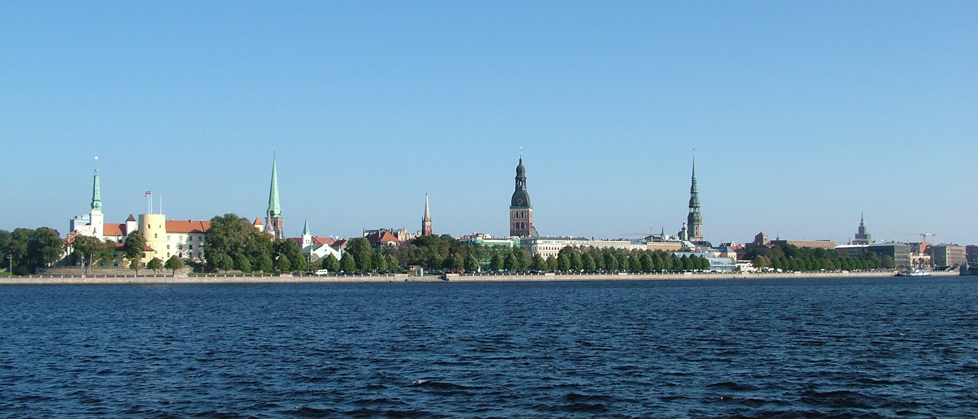 Riga’s Old Town skyline seen across the Daugava River