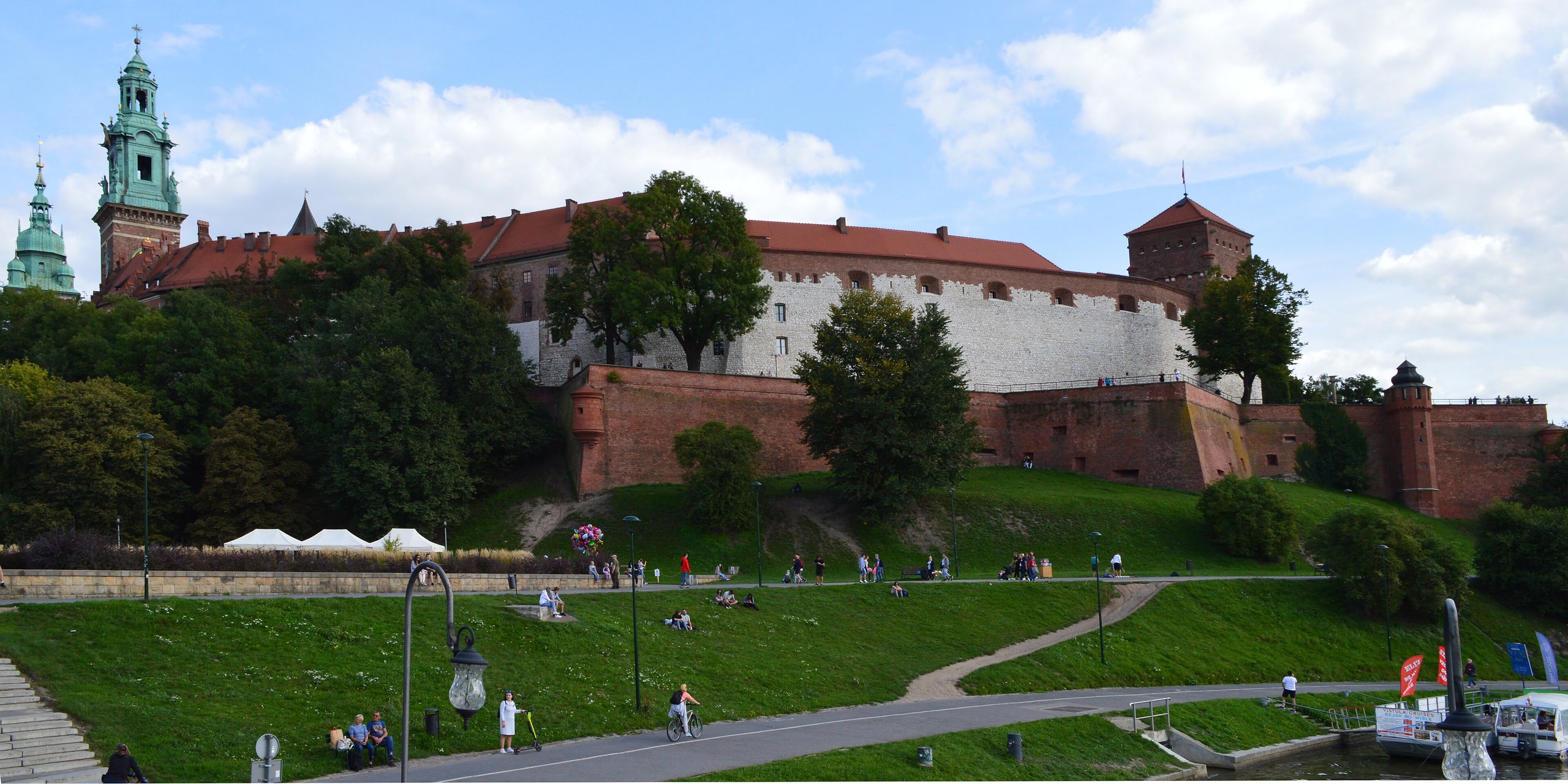 Wawel Castle and its riverside grounds in Kraków